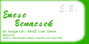 emese benacsek business card
